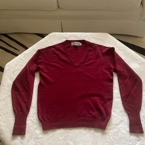 Maroon  Cashmere V Neck Sweater